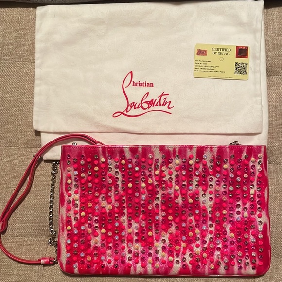*SOLD* Authentic Christian Louboutin Loubiposh Spiked Handbag - Picture 2 of 7